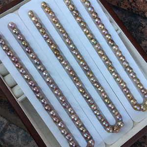 7-10Mm Zoetwater Avocado Snoep Gerimpelde Barok Parel Losse Kralen Half Afgewerkt Rond En Vol Voor Parelketting Maken - Product Image 4