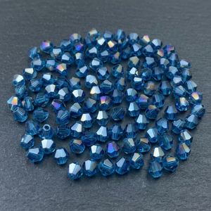 Perles en verre biconiques bleues faites à la main, composants décoratifs en cristal, marque MAE, design de bijoux de mode, collier, prix de gros - Product Image 1