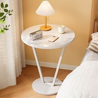 Table d'appoint minimaliste moderne avec structure métallique, mobilier de maison pour salon, chambre, canapé, table de chevet, sans assemblage, pour salon de thé ou salle d'attente