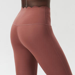 Nouveau pantalon de yoga nu à séchage rapide taille haute hanche ascenseur course Yoga Leggings porter sport nu Fitness pantalon à <span class=keywords><strong>neuf</strong></span> points - Product Image 2