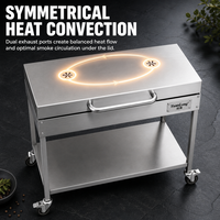 Barbecue au charbon de bois moderne de qualité supérieure, en acier inoxydable, sans fumée, portable, pour la cuisine en plein air dans le jardin ou sur la terrasse