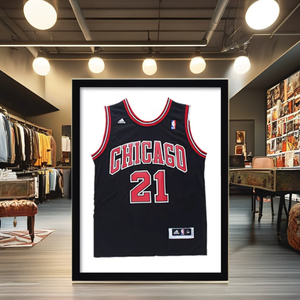 Regalos conmemorativos creativos montado en la pared plexiglás 32 pulgadas marco de madera camiseta pantalla marco de fotos - Product Image 1