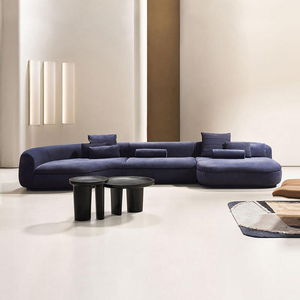 Canapé d'angle inclinable à trois places de style Japandi moderne, revêtement en cuir véritable, design écologique pour hôtel et villa - Product Image 3