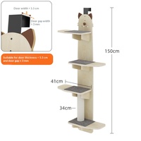 Arbre à chat mural à 4 niveaux avec étagères et griffoir en sisal, gain de place, pour usage quotidien, pack produit