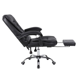 Chaise de bureau de direction en cuir noir, pivotante, réglable en hauteur, avec repose-pieds, pour la maison, le bureau ou la salle d'étude, design moderne et confortable - Product Image 4