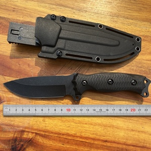 มีดต่อสู้คุณภาพสูงแบบยุทธวิธี พร้อมใบมีดสแตนเลสแบบปรับแต่งได้ตามสั่ง (OEM/DIY) สไตล์มีดสับ พร้อมปลอกพลาสติก - Product Image 6