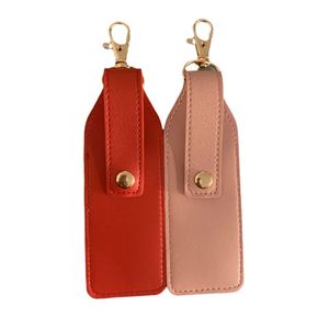 Wholesale PU Leather <b>Lipstick</b> <b>Case</b> Portable Cosmetic Storage Bag with Keychain for Single <b>Lipstick</b> Protection - Product Image 5