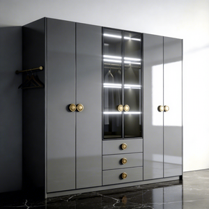 Armadio a Battente Estensibile Personalizzato con Finitura Lucida, Design Moderno per Camera da Letto e Sala da Pranzo - Product Image 3