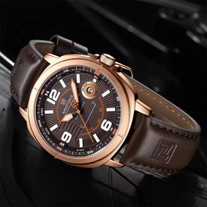 <span class=keywords><strong>Reloj</strong></span> de Cuarzo Naviforce NF8078 para Hombre, con Números Grandes, Correa de Cuero Genuino, Visualización de Fecha Luminosa, Estilo Casual Simple - Product Image 4