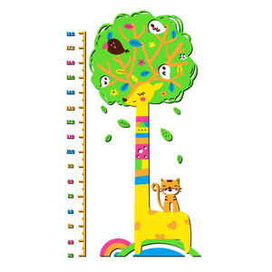 Decorazione della casa bella giraffa e uccello tavolo per la crescita dei bambini adesivo da parete in acrilico camera dei bambini decorazione della parete dell'asilo - Product Image 3