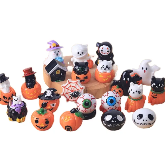 Figurines miniatures d'halloween, sorcière, citrouille, animal, flottant 3d, fantôme, décoration, figurines, petits jouets pour enfants, personnages, vente en gros