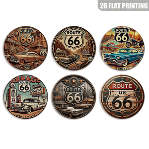 Panneaux métalliques ronds vintage rétro américains, décoration murale de voiture classique, décoration de <span class=keywords><strong>garage</strong></span> pour homme - Product Image 1