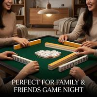 Offre Spéciale – Jeu de Mahjong de Luxe Mandi en Acrylique Gravé Tortue Ambre Coccinelle, 4 Joueurs, Durable et Écologique, avec Tapis de Jeu