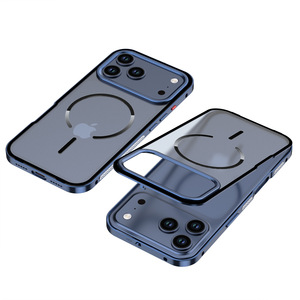 Funda de Teléfono con Marco Metálico de Aluminio Magnético Electrochapado para <span class=keywords><strong>iPhone</strong></span> 17 Air 16 Plus 15 14 13 <span class=keywords><strong>12</strong></span> <span class=keywords><strong>Pro</strong></span> <span class=keywords><strong>Max</strong></span> 11, Funda Mate para Teléfono Móvil - Product Image 4