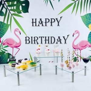 Ensemble de 3 supports à gâteau <span class=keywords><strong>en</strong></span> <span class=keywords><strong>verre</strong></span> <span class=keywords><strong>trempé</strong></span> écologiques transparents de 9, 11 et 13 pouces, présentoir à cupcakes pour table de dessert, plateau de service - Product Image 6