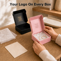 Boîte d'expédition de luxe de haute qualité avec impression personnalisée du logo, boîtes d'emballage pour chapeaux et cosmétiques, boîtes d'expédition en carton ondulé recyclé pour vêtements