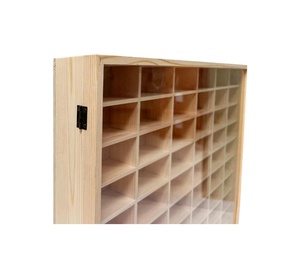 Organizador de exhibición de coches en miniatura <span class=keywords><strong>Hot</strong></span> <span class=keywords><strong>Wheels</strong></span> a escala 1/64, estuche de almacenamiento de madera para montar en la pared, resistente al polvo, con puerta, con capacidad para 60 coches - Product Image 6