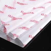 Papier de soie blanc personnalisé avec logo noir imprimé 17 g/m² pour emballage en gros