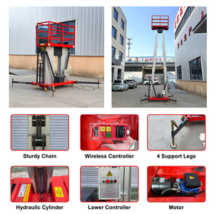 Plataforma Elevadora Hidráulica de Doble Mástil de Aleación de Aluminio de 4m-16m, Elevador Móvil para una Persona - Product Image 4
