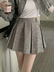 Abiti da donna autunno <span class=keywords><strong>WinterSet</strong></span> stile francese nuovo colore a contrasto grazioso giacca Casual gonna a pieghe a vita alta - Product Image 3