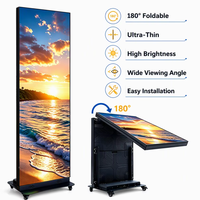 Afficheur numérique LED pliable et peu encombrant P1.86, boîtier en aluminium moulé sous pression pour intérieur, panneau publicitaire mobile, résolution 8K HDR