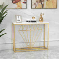 Table de porche dorée nordique moderne, de luxe, moderne, en marbre, avec plancher mural, meuble d'extérieur