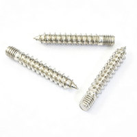 Vis de connexion bois-à-bois à double extrémité en acier au carbone de grade 4.8, nickelées, M4 M5 M6, personnalisées OEM ODM pour quincaillerie de meubles