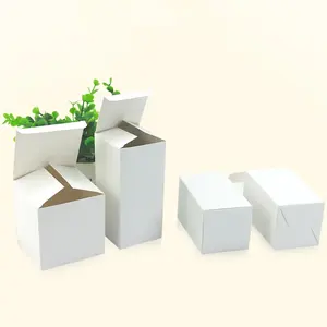 Pabrik GMI grosir kemasan produk kustom kemasan kotak putih kecil, kotak kertas putih polos, kotak kardus putih