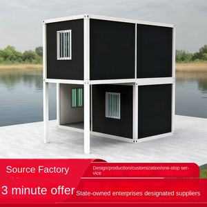 Casa Contenedor Móvil de Dos Pisos con Techo, Casa Contenedor Expandible con Estructura de Acero, Oficina Móvil - Product Image 1