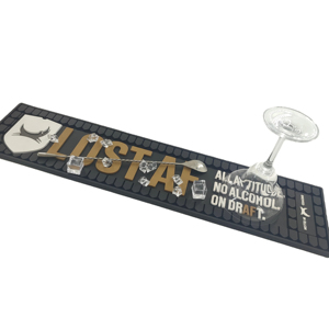 Support des ventes directes d'usine Tapis de bar personnalisé OEM Sous-verre antidérapant réutilisable en PVC souple écologique pour hôtel restaurant usage domestique - Product Image 5