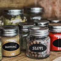 Étiquettes autocollantes personnalisées, autocollants pour condiments, étiquettes de cuisine, autocollants en PVC noir mat amovibles pour tableau noir