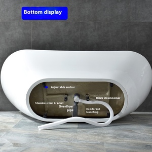 Acrilico Freestanding <span class=keywords><strong>per</strong></span> adulti <span class=keywords><strong>vasca</strong></span> <span class=keywords><strong>da</strong></span> <span class=keywords><strong>bagno</strong></span> rettangolare Design moderno bordo sottile <span class=keywords><strong>per</strong></span> la casa Hotel uso interno celebrando Internet - Product Image 6