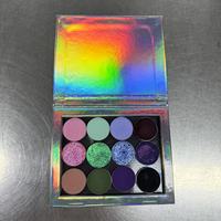 Palette de fards à paupières pressés 12 teintes personnalisées uniques, pigmentées, mates, scintillantes, multichromes, duochromes