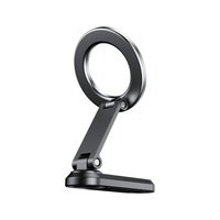 Support de téléphone magnétique pliable en alliage d'aluminium, rotation à 360°, double face, anti-tremblement, pour bureau et voiture
