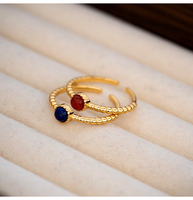 Bague Glowluxe multicolores en pierres précieuses, plaquée or, argent sterling 925, empilable, bijoux tendance pour femmes