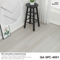 Revêtement de sol vinyle PVC SPC rigide commercial flottant - Moderne, antidérapant, imperméable, pour intérieur avec design graphique