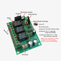 Relais RF DC 12V 3CH mode momentané avec temps de retard ON/OFF télécommande récepteur + émetteur