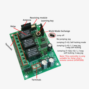 Relais RF DC 12V 3CH mode momentané avec temps de retard ON/OFF télécommande récepteur + émetteur - Product Image 4