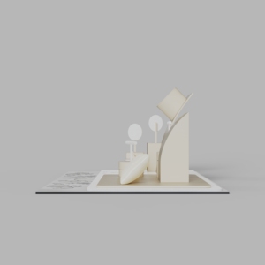 Expositor de Joyería de Lujo Beige, Construcción en MDF+Metal+PU, Mostrador Personalizable para Anillos, Aretes y Collares, RODEN/OEM - Product Image 4