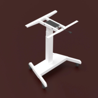 Bureau de travail moderne en acier inoxydable, électrique, à moteur unique, convertible, extensible, réglable en hauteur (debout/sidéral), capacité 120 kg