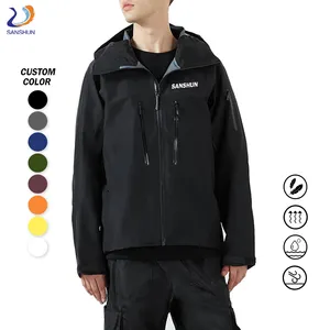 Veste coupe-vent à logo personnalisé imperméable Stone Mountain Outdoor Ropa Deportiva Island Fabricant de vestes coupe-vent pour hommes