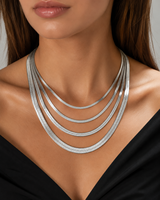 Collier chaîne serpent à chevrons tendance en acier inoxydable 304 316, personnalisé OEM, pour femme, bijoux plats pour clavicule, Ruikoo