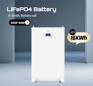 แบตเตอรี่ลิเธียม LiFePO4 แบบติดผนัง 15kWh 16kWh สำหรับระบบกักเก็บพลังงานแสงอาทิตย์ภายในบ้านแบบ Deep Cycle - Product Image 1