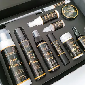 Klaar Om Custom Pruik Installeren Dozen Private Label Kant Pruik Kit Verpakking Waterdichte Haar Tint Spray Rand Controle Lace lijm