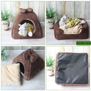 Cheap Winter Pet House Igloo Shape Warm Soft Dual-use Sofa Bed Indoor Cat House Dog Kennel Cages