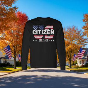 Camiseta de manga larga Us Citizen Est 2025 con diseño de bandera estadounidense - Product Image 3