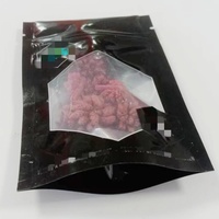 Sacs en plastique pour emballage, pochettes verticales avec fenêtre transparente, sacs en PET découpés, sacs en Mylar avec fermeture éclair, encoche de déchirement standard, soufflet de fond