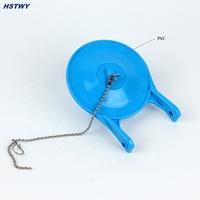 Remplacement de la chasse d'eau des toilettes de 3 pouces, facile à installer, en caoutchouc bleu HO120 avec chaîne en acier inoxydable, compatible avec Gerber 99-788