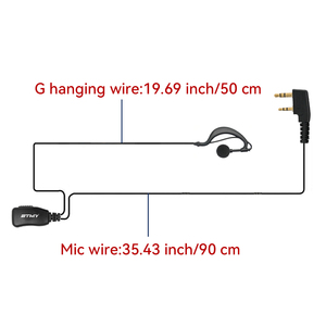 Auriculares ET-ER20 con PTT de 2 pines y auricular ajustable para la serie Baofeng, accesorio para radio portátil TK-3360 TK-2407 TK-3407 TC-620 - Product Image 2