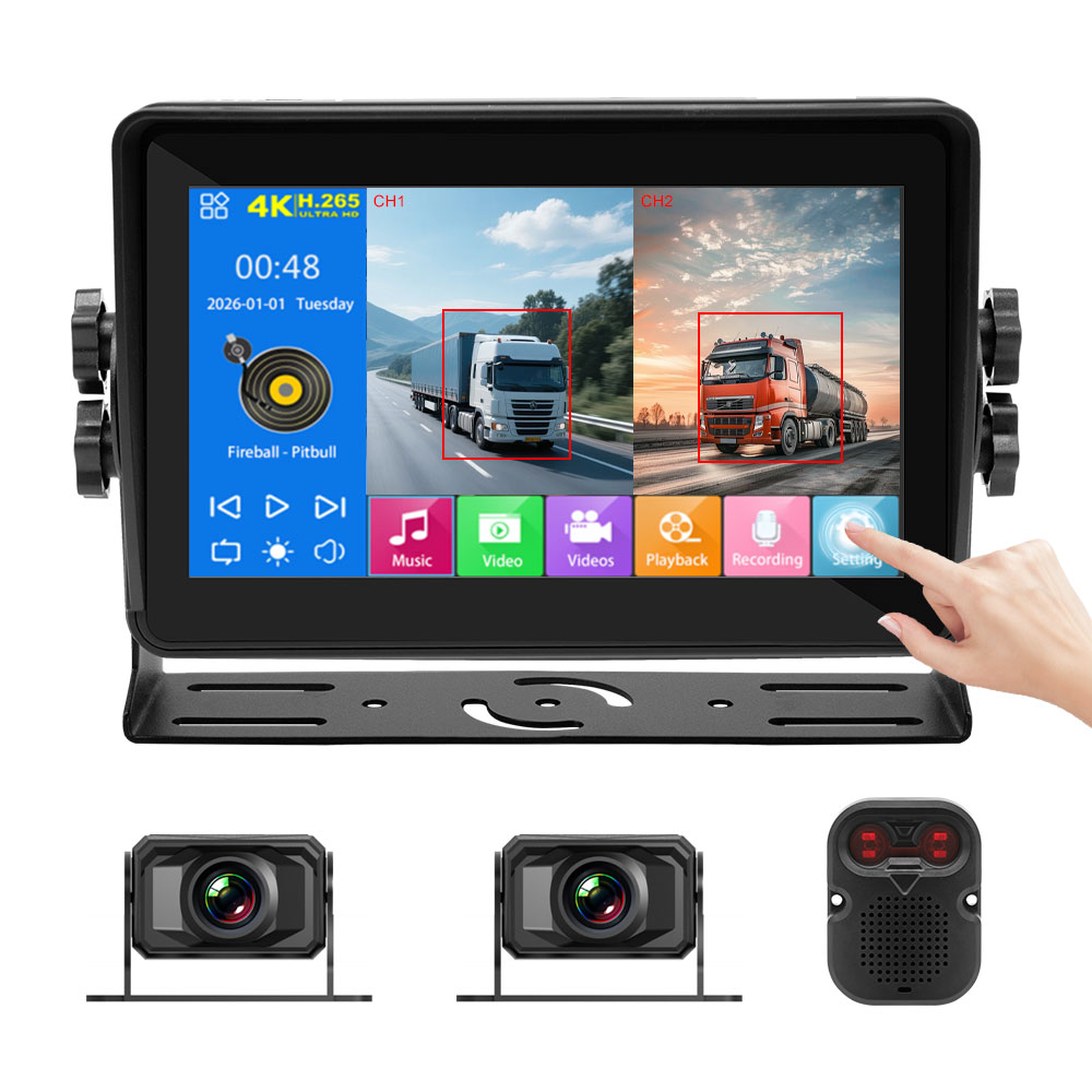 Pantalla negra de 7 pulgadas + 2 cámaras + Alarma